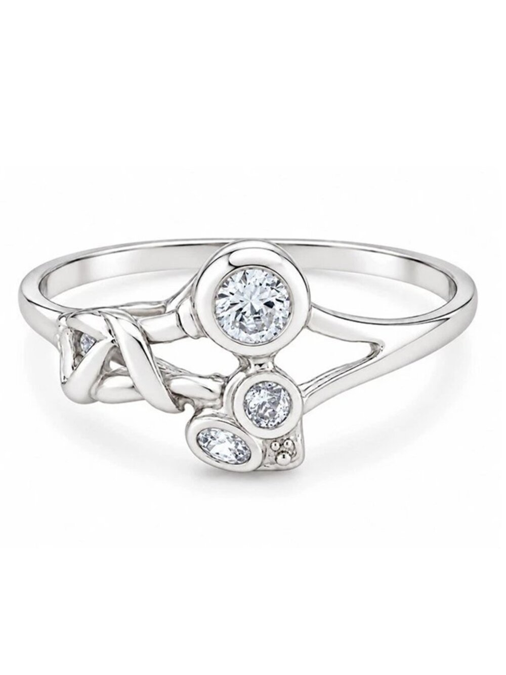 Created White Sapphire 0.52 Carats Ring 14k White Gold